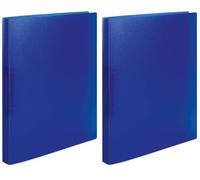 HERMA Ring Binder Translucent in Dark Blue, A4, 25 mm Spine, Slim 2-Ring Binder Made of Plastic (Pack of 2)
