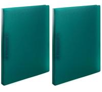 HERMA Ring Binder Translucent in Dark Green, A4, 25 mm Spine, Slim 2-Ring Binder Made of Plastic (Pack of 2)