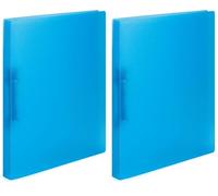 HERMA Ring Binder Translucent in Light Blue, A4, 25 mm Spine, Slim 2-Ring Binder Made of Plastic (Pack of 2)