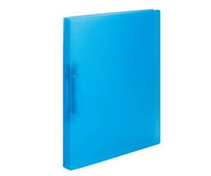 Herma Ring Binders A4 Light Blue Translucent Set of 3 Slim 2 Rings 25mm Wide Plastic Ring Binder with Holdback for Kids, Boys and Girls