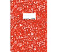 HERMA Schoolydoo 19403 Notebook Covers A4 Red, Pack of 10, Notebook Covers with Labelling Label Made of Durable and Wipe-Clean Polypropylene Film, Notebook Cover Set for School Notebooks, Coloured