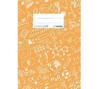 HERMA Schoolydoo 19416 Notebook Covers A5 Orange, Pack of 10, Notebook Covers with Labelling Label Made of Durable and Wipe-Clean Polypropylene Film, Notebook Cover Set for School Notebooks, Coloured