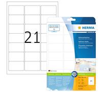 HERMA Self Adhesive Address Labels, 21 Labels per A4 Sheet, 320 Sheets, 63.5 x 38.1 mm, 6720 Labels, Blank Mailing Labels Stickers, Sticky Labels for Laser & Inkjet Printer, White