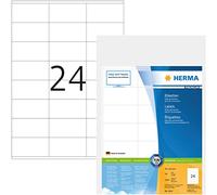 HERMA Self Adhesive Address Labels, 24 Labels per A4 Sheet, 500 Sheets, 70 x 36 mm, 12000 Labels, Blank Mailing Labels Stickers, Sticky Labels for Laser & Inkjet Printer, White