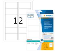 HERMA Self Adhesive Inkjet Address Labels, 12 Labels per A4 Sheet, 25 Sheets, 88.9 x 46.6 mm, 300 Labels, Blank Mailing Labels Stickers, Sticky Labels for Inkjet Printer, White