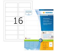 HERMA Self Adhesive Address Mailing Labels, 16 Labels Per A4 Sheet, 1600 Labels