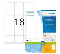 Herma Multi Function Labels White 4265, A4, 100 Sheets, 18 per sheet, 63.5x46.6 SuperPrint 1800 pcs.