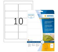 HERMA Self Adhesive Clear Heavy Duty Weatherproof Labels, 10 Labels Per A4 Sheet
