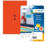 HERMA Self Adhesive Coloured Labels, 1 Label per A4 Sheet, 640 Sheets, 210 x 297 mm, 640 Labels, Blank Removable Colour Labels Stickers, Sticky Labels for Laser & Inkjet Printer, Red
