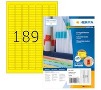 HERMA Self Adhesive Coloured Labels, 189 Labels per A4 Sheet, 1400 Sheets, 25.4 x 10 mm, 264600 Labels, Blank Colour Labels Stickers, Sticky Labels for Laser & Inkjet Printer, Yellow