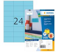 HERMA Self Adhesive Coloured Labels, 24 Labels per A4 Sheet, 1400 Sheets, 70 x 37 mm, 33600 Labels, Blank Colour Labels Stickers, Sticky Labels for Laser & Inkjet Printer, Blue