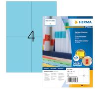 HERMA Self Adhesive Coloured Labels, 4 Labels per A4 Sheet, 1400 Sheets, 105 x 148 mm, 5600 Labels, Blank Colour Labels Stickers, Sticky Labels for Laser & Inkjet Printer, Blue