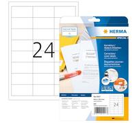 HERMA Self Adhesive Correction Labels, 24 Labels per A4 Sheet, 25 Sheets, 64.6 x 33.8 mm, 600 Labels, Blank Opaque Labels Stickers, Sticky Labels for Laser & Inkjet Printer, White