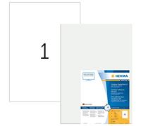 HERMA Self Adhesive Film Labels, 1 Label per A3 Sheet, 40 Sheets, 297 x 420 mm, 40 Labels, Blank Weatherproof Labels Stickers, Sticky Labels for Laser & Inkjet Printer, White
