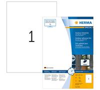 HERMA Self Adhesive Film Labels, 1 Label per A4 Sheet, 560 Sheets, 210 x 297 mm, 560 Labels, Blank Weatherproof Labels Stickers, Sticky Labels for Laser & Inkjet Printer, White