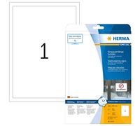 HERMA Self Adhesive Film Labels, 1 Label per A4 Sheet, 800 Sheets, 190 x 275 mm, 800 Labels, Blank Weatherproof Labels Stickers, Sticky Labels for Laser & Inkjet Printer, White