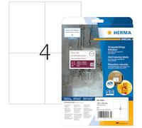 HERMA Self Adhesive Film Labels, 4 Labels per A4 Sheet, 10 Sheets, 105 x 148 mm, 40 Labels, Blank Weatherproof Labels Stickers, Sticky Labels for Laser & Inkjet Printer, White