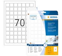 HERMA Self Adhesive Film Labels, 70 Labels per A4 Sheet, 800 Sheets, 24 x 24 mm, 56000 Labels, Blank Weatherproof Labels Stickers, Sticky Labels for Laser & Inkjet Printer, White