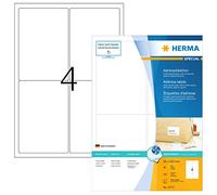 HERMA Self Adhesive Inkjet Address Labels, 4 Labels per A4 Sheet, 80 Sheets, 96 x 139.7 mm, 320 Labels, Blank Mailing Labels Stickers, Sticky Labels for Inkjet Printer, White