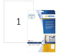 HERMA Self Adhesive Inkjet Labels, 1 Label per A4 Sheet, 320 Sheets, 210 x 297 mm, 320 Labels, Blank Weatherproof Film Labels Stickers, Sticky Labels for Inkjet Printer, White