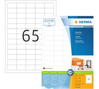 HERMA Self-Adhesive Labels 38.1x21.2mm - 200 A4 Sheets (13,000) White Sticky ...