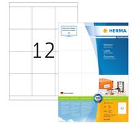 HERMA Self Adhesive Multi-Purpose Labels, 12 Labels Per A4 Sheet, 1200 Labels Fo