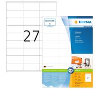 HERMA Self Adhesive Multi-Purpose Labels, 27 Labels Per A4 Sheet, 2700 Labels Fo