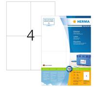 HERMA Self Adhesive Multi-Purpose Labels, 4 Labels Per A4 Sheet, 400 Labels For