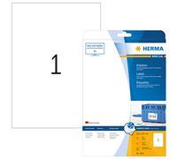 HERMA Self Adhesive Multipurpose Inkjet Labels, 1 Label per A4 Sheet, 25 Sheets, 210 x 297 mm, 25 Labels, Blank Universal Labels Stickers, Sticky Labels for Inkjet Printer, White