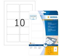 HERMA Self Adhesive Multipurpose Inkjet Labels, 10 Labels per A4 Sheet, 25 Sheets, 83.8 x 50.8 mm, 250 Labels, Blank Universal Labels Stickers, Sticky Labels for Inkjet Printer, White
