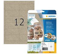 HERMA Self Adhesive Multipurpose Labels, 12 Labels per A4 Sheet, 20 Sheets, 97 x 42.3 mm, 240 Labels, Blank Universal Stickers, Sticky Silphie Labels for Laser & Inkjet Printer, Natural Brown