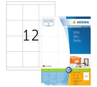 HERMA Self Adhesive Multipurpose Labels, 12 Labels per A4 Sheet, 200 Sheets, 70 x 67.7 mm, 2400 Labels, Blank Universal Labels Stickers, Sticky Labels for Laser & Inkjet Printer, White