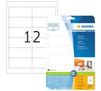 HERMA Self Adhesive Multipurpose Labels, 12 Labels per A4 Sheet, 320 Sheets, 97 x 42.3 mm, 3840 Labels, Blank Universal Labels Stickers, Sticky Labels for Laser & Inkjet Printer, White