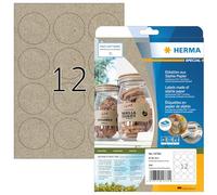 HERMA 10762 Self Adhesive Multipurpose Round Labels, 12 Labels per A4 Sheet, 20