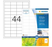 HERMA Self Adhesive Recycling Labels, 44 Labels per A4 Sheet, 80 Sheets, 48.3 x 25.4 mm, 3520 Labels, 100% Recycled Paper Labels Stickers, Sticky Labels for Laser & Inkjet Printer, Natural White