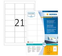 HERMA Self Adhesive Removable Address Mailing Labels, 21 Labels Per A4 Sheet, 21