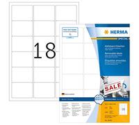 HERMA Self Adhesive Removable Multi-Purpose Labels, 18 Labels Per A4 Sheet, 1800