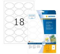 HERMA Self Adhesive Removable Multi-Purpose Labels, 18 Labels Per A4 Sheet, 450