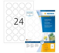 HERMA Self Adhesive Removable Multi-Purpose Labels, 24 Labels Per A4 Sheet, 2400