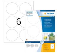 HERMA Self Adhesive Removable Multi-Purpose Labels, 6 Labels Per A4 Sheet, 600 L