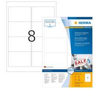 HERMA Self Adhesive Removable Multi-Purpose Labels, 8 Labels Per A4 Sheet, 800 L