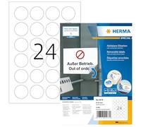 HERMA Self Adhesive Removable Multi-Purpose Labels, 24 Labels Per A4 Sheet, 2400