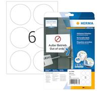 HERMA Self Adhesive Removable Round Labels, 6 Labels per A4 Sheet, 800 Sheets, Ø 85 mm, 4800 Labels, Blank Multipurpose Labels Stickers, Sticky Dots for Laser & Inkjet Printer, White