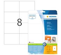 HERMA Self Adhesive Shipping Labels, 8 Labels per A4 Sheet, 10 Sheets, 105 x 74 mm, 80 Labels, Blank Parcel Labels Stickers, Sticky Labels for Laser & Inkjet Printer, White