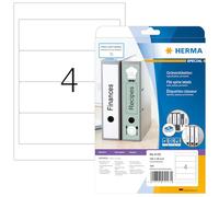 HERMA Self Adhesive Spine Labels, 4 Labels per A4 Sheet, 800 Sheets, 192 x 59 mm, 3200 Labels, Blank Lever Arch File Folder Labels Stickers, Sticky Labels for Laser & Inkjet Printer, White