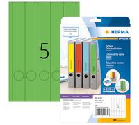 HERMA Self Adhesive Spine Labels, 5 Labels per A4 Sheet, 640 Sheets, 38 x 297 mm, 3200 Labels, Blank Lever Arch File Folder Labels Stickers, Sticky Labels for Laser & Inkjet Printer, Green