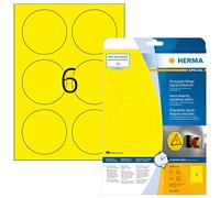 HERMA Signs signalling hard-wearing A4 Ø 85 mm round yellow strong adhesion film matt weatherpr 150 pcs.