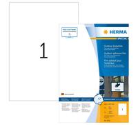 HERMA Stretchable Self Adhesive Weatherproof Foil Labels, 1 Label Per A4 Sheet,