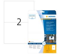 HERMA Stretchable Self Adhesive Weatherproof Foil Labels, 2 Labels Per A4 Sheet,