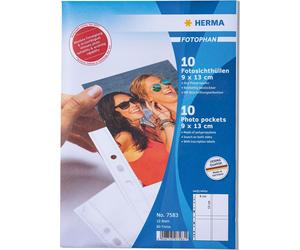 Herma transparent Viewpanels white 9x13 portrait format 10 Slipcovers.